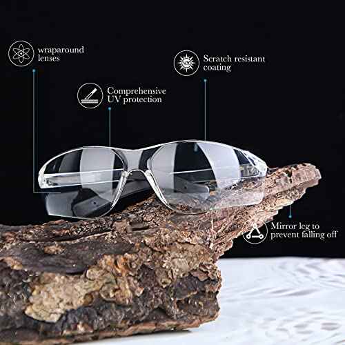 Queekay 30 Pairs Safety Glasses for Men Women Eyewear Protective Goggle Bulk Safety Glasses for Worker Laboratory Gardening