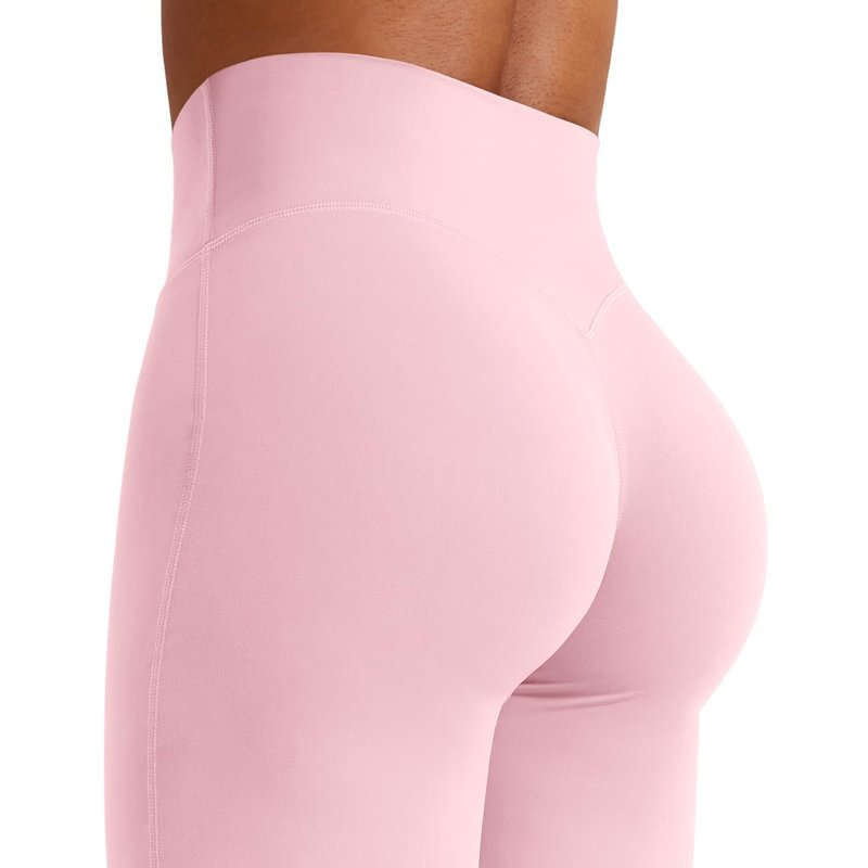 YEOREO Workout Leggings Womens No Front Seam Straight Leggings 31.5" High Waist Buttery Eddiy Gym Yoga Pants Light Pink S