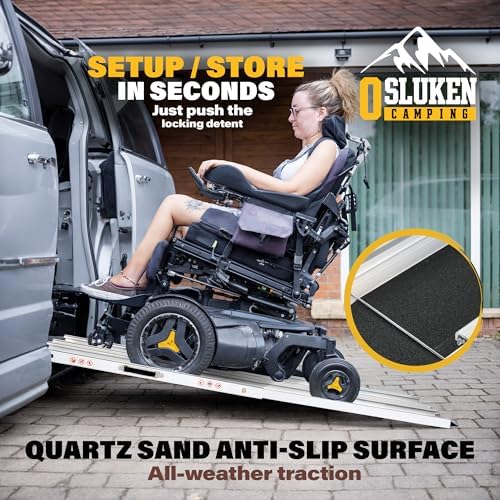 7FT Portable Wheelchair Ramp, 84"L x 7.2"W Aluminum Ramps for Wheelchairs for Home, 1200LBS Capacity Telescopic Non-Skid Threshold Handicap Wheel Chair Ramp for Doorways, Stairs, Steps, 2 Pack