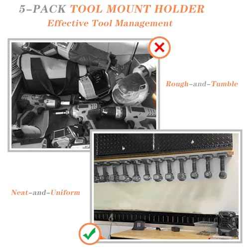 Tools Drill Mount Holder, Compatible For RIDGID 18V Li-ion Drill Tools Holder Dock Hanger with 20 Screws, 5 Packs (No Tool)