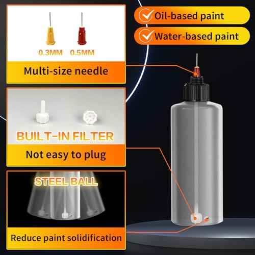 Lionbow Spray Bottles Set for Paint Sprayer Gun -6 Bottles,6 Nozzles, for P01
