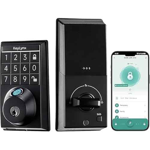 Keylynx 4-in-1 Smart Door Lock with APP Control, Fingerprint Door Locks with Keypad Deadbolt, Keyless Entry Door Lock with Auto-Locking, 16-Month Battery Life Deadbolt Lock, Easy Installation