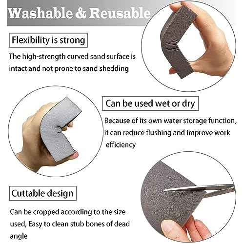 12 Pack Sanding Sponge,Sackorange Coarse/Medium/Fine/Superfine 6 Different Specifications Sanding Blocks Assortment,Washable and Reusable