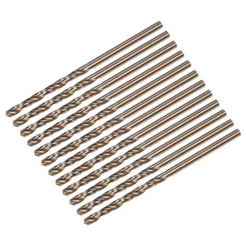 uxcell 12pcs Jobber Drill Bits 2.5mm (0.098") Black Nitride & Gold Titanium Coated M2 High Speed Steel (HSS) Twist Drill Bits for Stainless Steel Aluminum Alloy Metal
