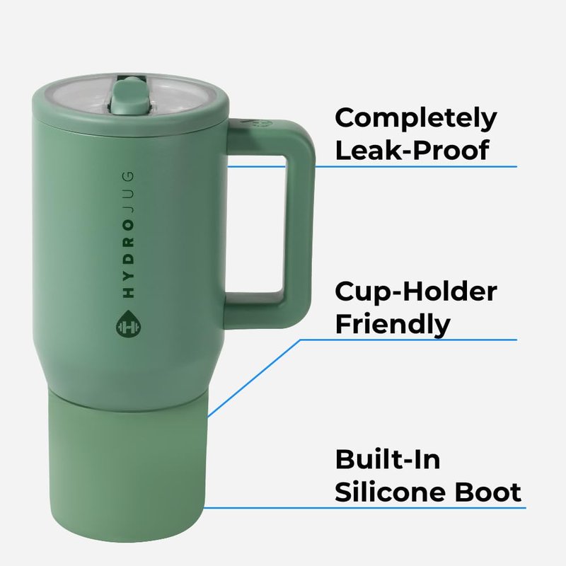 HydroJug Kids - 20 oz Insulated Kids Water Bottle with Flip Straw & Handle | Leak-Proof & Durable | Perfect for School, Sports, Lunch, Travel & Camp, Sage