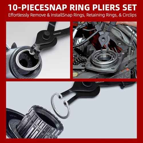 WISEUP 10-Piece Snap Ring Pliers Set, Heavy Duty Internal/External Circlip Pliers Kit with Straight Bent Pliers Hook an Pick, Straight/Bent Jaw Tips for C-Clip Ring Remover with Storage Case