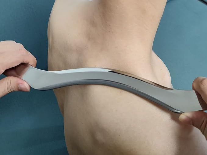 Muscle Scraper Stainless Steel Gua Sha Scraping Massage Tool,IASTM Tools, Great Soft Tissue Physical Therapy 14 Inch Long（Double Edge）