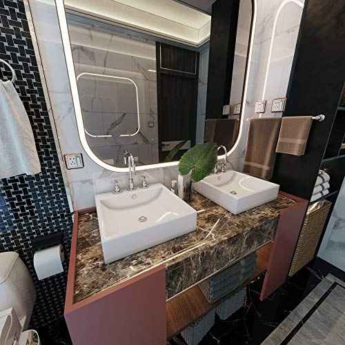 Burgeliy Peel and Stick Waterproof Wallpaper15.8¡¿196in Vinyl Wrap Protector Auto Modification Tint Film Dark Brown Marble Shiny Granite for Kitchen Countertops Table Desk Furniture Self Adhesive Film