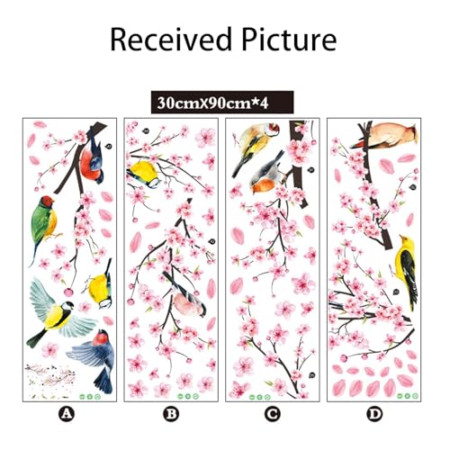 Wall Stickers & Murals Tree Wall Decals Peel and Stick Cherry Blossom Wall Stickers for Bedroom Living Room Bathroom Kitchen Flower Bird Tree Wall Decals Art Decor Boho Decorative Wall Stickers