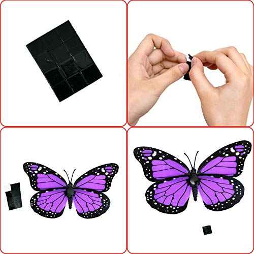 AQUEENLY Monarch Butterfly Decorations, 4.72'' Purple Premium Artificial Monarch Butterfly to Decorate for Craft, Home, Wall, Wedding, Party (12 Pcs)