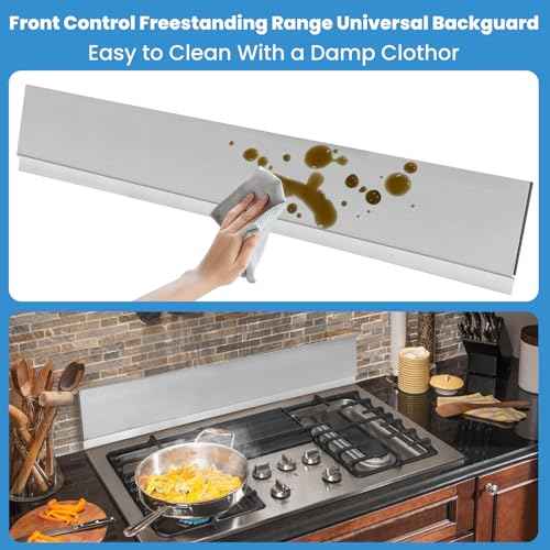 11NBBKGDDS Universal Front Control Freestanding Range Stainless Backguard with 29.75" W¡¿4.75" T¡¿0.25" D Compatible with all brands of 30" Backsplash & Stove,Include Frigidaire Whirlp