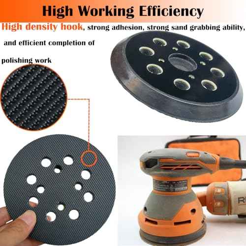2 Pack 5 Inch 8 Hole Hook and Loop Sander Pad for Ridgid R2600, R2601 5" Random Orbit Sanders - Replacement Backing Sanding Pad for Pad Part Number 300527002
