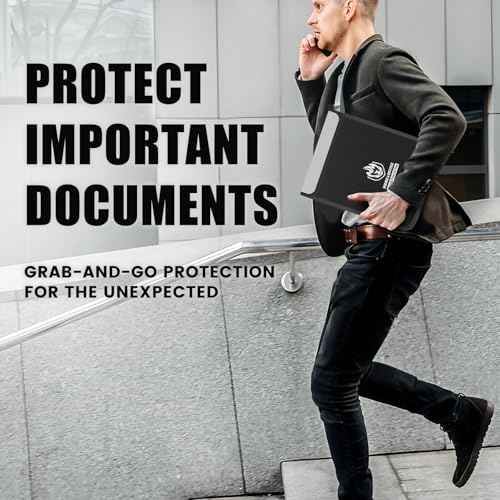 4 Pack Fireproof Document Bags, Waterproof Document Pouch Holder with Zipper, Fire Proof Money Bag for Cash, Fireproof Envelope Fire Safe Bag, Fire Resistant Storage for Legal/A4 Size (Black)