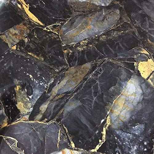 UPREDO Blue Stone Adhesive Marble Paper Granite Look Marble Effect Gloss Vinyl Peel and Stick Countertops Covering Sticker Sheet Roll 15.8inch by 79inch (15.8inch X 79inch, Blue Stone)