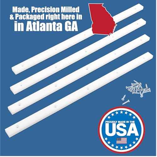 17 UHMW Plastic Strips for Crosscut Sled - Miter Bar w/Predrilled Holes & Screws, 3/4 x 3/8 Miter Slot Runners for Table Saw Sled Kit, Cross Cut Sled - Pack of 4