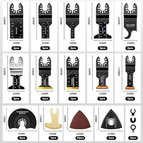 50-Piece Oscillating Tool Blades Kit -Universal Quick-Change Multi-MaterialCutting Blades for Wood, Metal, PlasticFits Dewalt, Milwaukee, Bosch, Makita,Ryobi & More