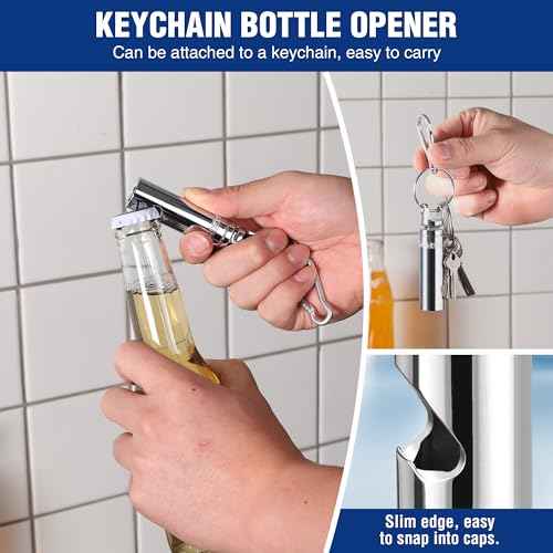 WORKPRO Socket Bottle Opener, 3/8 Inch Drive x 14 mm Socket, Deep Square Drive Socket, CR-V, 6-Point, Portable Detachable Key Ring - for Automotive Repair, House Projects, Machinery Work, Gift for Men
