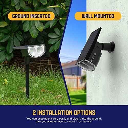 Kyosho Solar Spot Lights Outdoor, IP67 Waterproof Solar Lights for Yard, Garden and Walkways, 38 LEDs RGBW Multicolor Spotlight, 6 Pack