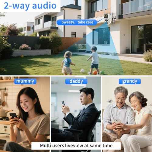 Dual Lens Cameras for Home Security,2.4G/5G PTZ Outdoor Plug-in Camera,Motion Tracking,Night Vision,24/7 Continous Recording,Work With NVR/DVR Surveillance System,Weather Proof,SD/Cloud Storage