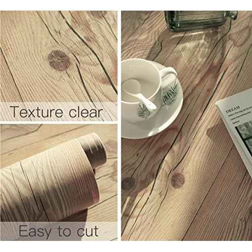 EeeComing Weathered Wood Wallpaper Stick and Peel Wood Contact Paper Wood Plank Removable Wallpaper Wood Look Wall Paper Rustic Reclaimed Distressed 78.7¡±x17.7¡±