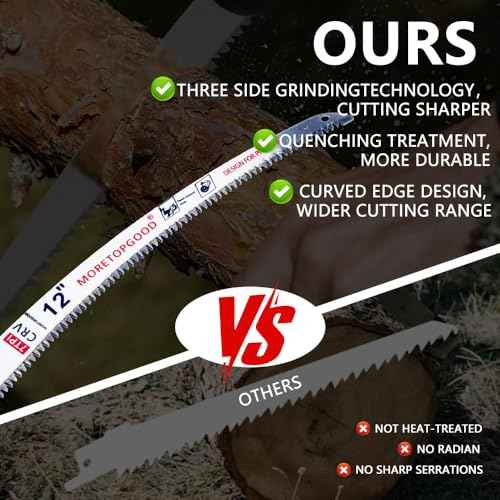 12¡± Arc Edge Reciprocating Saw Blade, 7TPI Japanese Teeth with Curved Edge Wood Pruning Saw Blades for Tree Trimming, Wood Cutting (3 Pack)