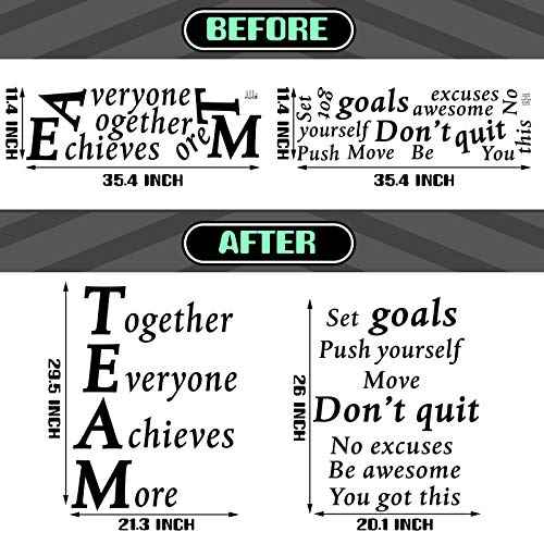 2 Sheets Motivational Wall Decals Vinyl Inspirational Quotes Stickers Together Everyone Achieves More Office Positive Sayings Wall Decals for Back to School Office Classroom Team Gym Bedroom Decor