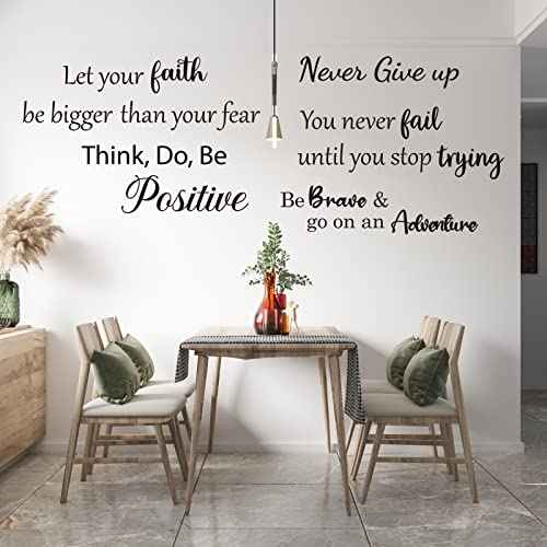 Inspirational Wall Decals Quotes, Motivational Affirmation Wall Stickers, Vinyl Quotes Stickers, Peel & Stick Positive Sayings for Bedroom/Living Room/Bathroom/Office Wall D?cor