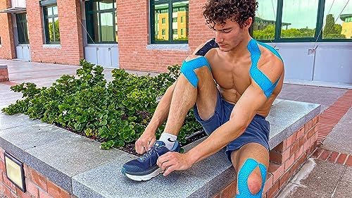 FlexU Kinesiology Tape Bulk Pack; Therapeutic Recovery Tape; Hypoallergenic, Long-Lasting; Reduces Risk of Sports Injuries, Alleviates Pain; Promotes Fast Recovery; Pro Grade