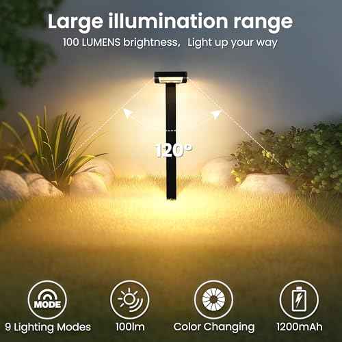 Solar Pathway Lights Outdoor, Smart Color Changing with 9-in-1 (Warm White/Cool White/RGBCW) Modes,Bright Landscape Lighting Waterproof for Walkway,Garden,Driveway,Yard,Patio(4pack)
