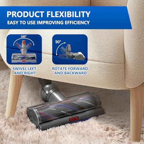 Upgraded High Torque Head Replacement Compatible with Dyson V10 V11 V15 Vacuum Cleaner, Replacement Vacuum Head with Anti-Tangle and Adjustable Suction Suitable for Hardwood Floor & Carpet and Rug