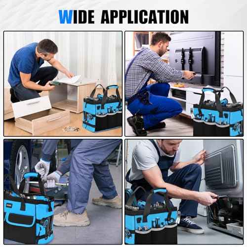 Tool Bag -15 inch Wide Mouth Men's Tool Bag - Used for tool storage, handling, and organization, for home DIY and equipment storage