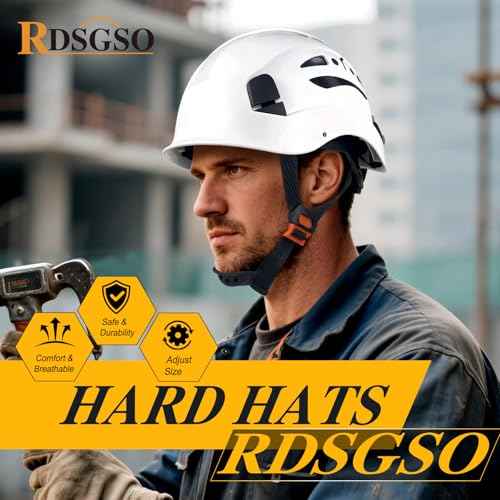 Industrial Safety Helmet RGS-8C Adjustable Vents, 6-Point Suspension Breathable Lightweight Hard Hats for Construction,Outdoor Work ANSI Certified