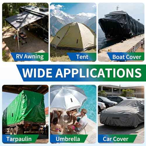 YONGJIN RV Awning Repair Tape, Heavy Duty Outdoor Tent Repair Tape and Tarp Tape, Waterproof Tarp Patch Kit for Camper, Boat Covers, Canvas, Sail, Canopy, and Outdoor Fabric Tear Repair (2 inch)