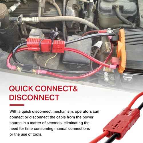 7 FT Quick Disconnect Winch Power Cable, 4 Gauge 4 AWG Copper Wiring, Heavy Duty Quick Disconnect Cables