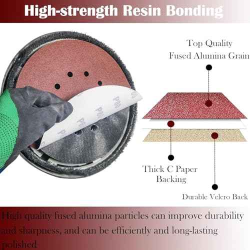 10 Pack 9-Inch 10 Hole 40 Grit Drywall Sandpaper -9" Aluminum Oxide Hook-and-Loop Sanding Disc for ?Drywall Sander Wood Furniture Finishing¡¦