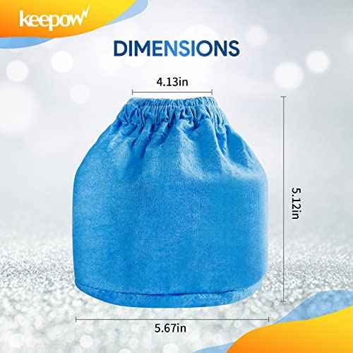 KEEPOW VRC2 Cloth Filter Compatible with Vacmaster 1.5 to 3.2 Gallon Wet/Dry Vacuums, Also Compatible with Shop Vac AA155 AA256 AA255, 2 Pack