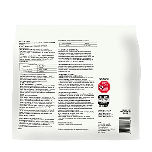 HTH 52030B Swimming Pool Care Shock, Swimming Pool Chlorinator Boosts Chlorine Levels, Cal Hypo Formula, 13.3oz (Pack of 6)