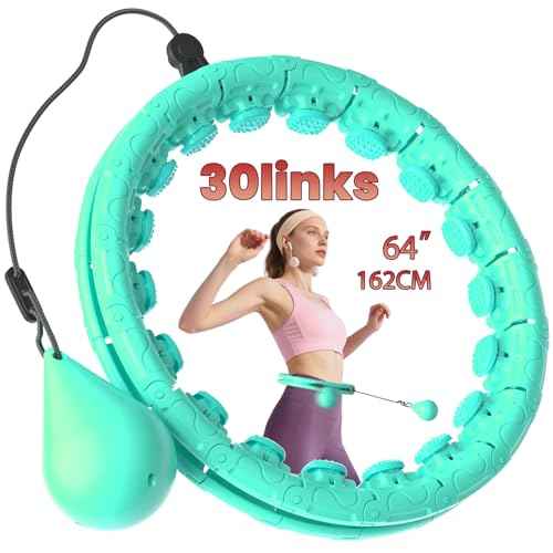 Weighted Infinity Exercise Hoop - 64in 30 Links Smart Hoop for Adult Weight Loss, Plus Size Low-Impact Fitness Hoop for Beginners & Women?