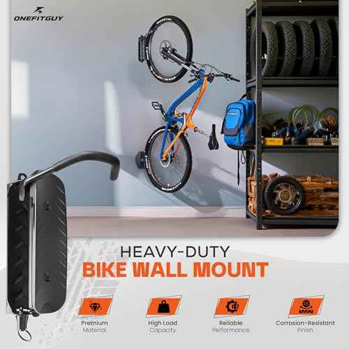 Foldable Bike Rack 1-Pack, Space Saving Vertical Bike Wall Mount with Adjustable 150¡Æ Rotating Hanger, Easy Garage, Indoor, or Shed Installation
