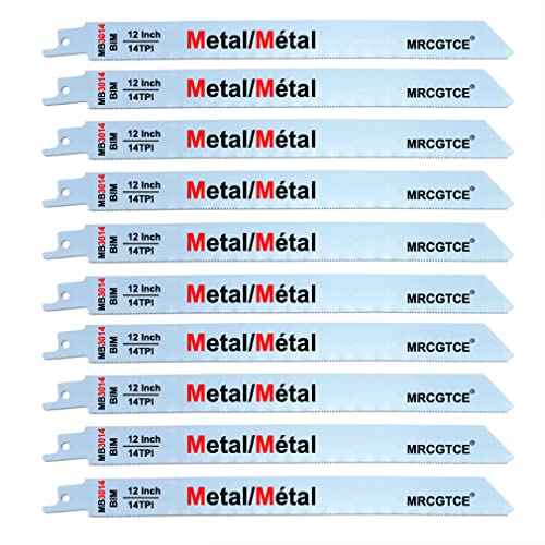 Metal Cutting Reciprocating Saw Blade, 12-Inch 14TPI Bi-Metal Recip Saw Blades (10pcs)