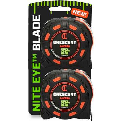 Crescent Lufkin 25 Ft. SHOCKFORCE NITE EYE Tape Measure | 2 Pack | L1325BSET2V-02