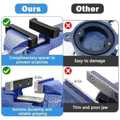 Table Vise 3.1 Inch, 360¡Æ Home Vise Portable Bench Clamp, Clamp-on Vise Bench Clamps Fixed Tool for Woodworking, Metalworking, Cutting Conduit, Drilling, SawingTable