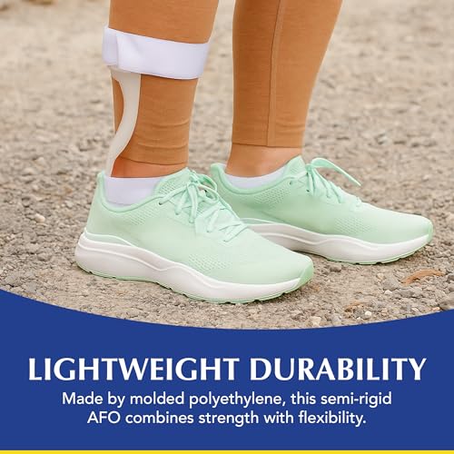 Brace Direct Semi-Rigid Leaf Spring AFO for Foot Drop - Lightweight Posterior Ankle-Foot Orthosis - Trimmable Fit (Women’s Left)