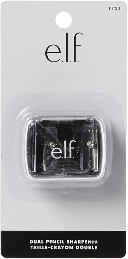 e.l.f., Dual-Pencil Sharpener, Convenient, Essential Tool, Sharpens, Easy To Clean, Travel-Friendly, Compact, Includes Bonus Small Sharpener (Pack of 2)