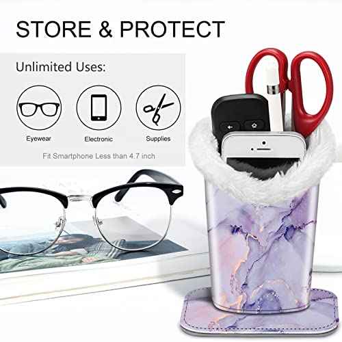 Fintie Plush Lined Eyeglasses Holder, Glasses Stand Case, Anti-scratch Glasses Storage Organizer for Desk, Nightstand, Office