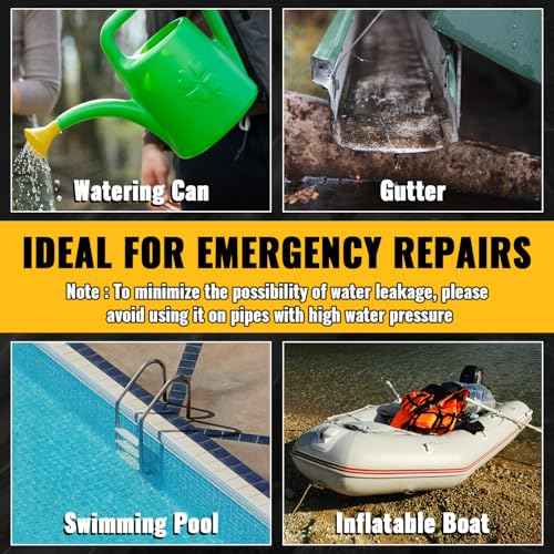 VIVIDA Waterproof Patch and Seal Tape, 4" ¡¿ 10' Waterproof Tape for Outdoor Use, Underwater Leaks Repair for Pool, Plumbing, Black, 1 Roll