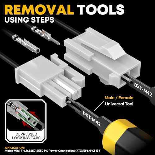Crimp Tool Mini-Fit Jr Kit,with 22 Types 2-20 Pin Molex 4.2mm Connector,Wire Gauge 18-26 AWG w/Remove Tool,Crimping Tool (30-16 AWG) Compatible JST, KF2510, AMP, Dupont,RC Servos,Futaba.
