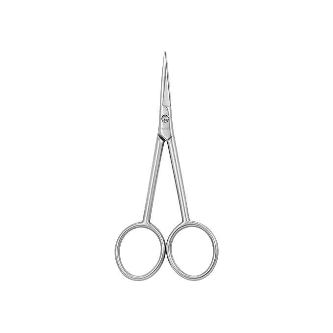 LIVINGO Premium Cuticle Scissors, 4 Inch Small Nail Scissors with Sharp Straight Blade Stainless Steel Manicure Scissors for Men & Women Trimming Nails, Beard, Eyelashes and Eyebrow