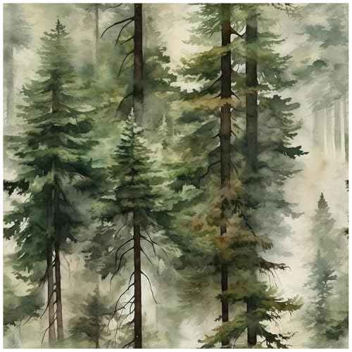HAOKHOME Forest Peel and Stick Wallpaper Tree Wall Paper Wood Removable for Bedroom Green Contact Paper 17.3in x 6.6ft
