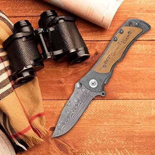 XJF Engraved Pocket Knife for Son-in-Law, Best Wedding Gift Idea for Hiking & Camping